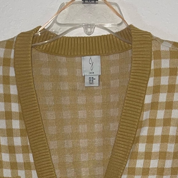 NWT- Joie Gingham Boyfriend Cardigan Sweater. Size Medium - Picture 6 of 7